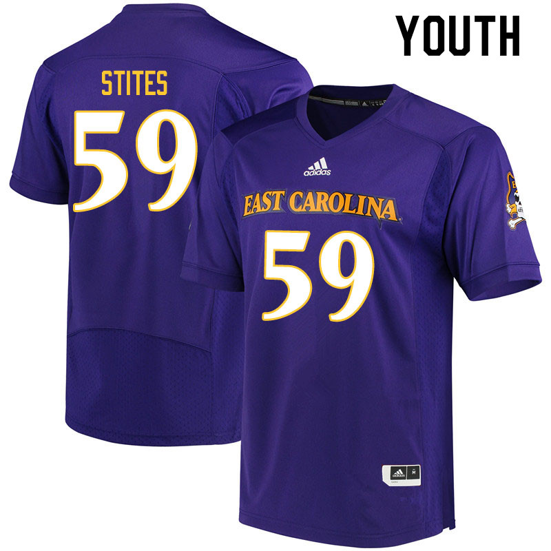 Youth #59 Nick Stites ECU Pirates College Football Jerseys Sale-Purple